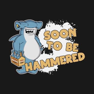 Hammerhead Shark Drinking Beer Pun T-Shirt