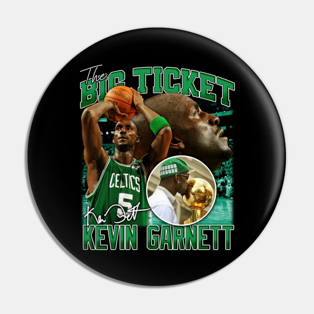 Kevin Garnett The Big Ticket Basketball Signature Vintage Retro 80s 90s Bootleg Rap Style Pin by CarDE