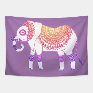 Boho Elephant Purple Tapestry