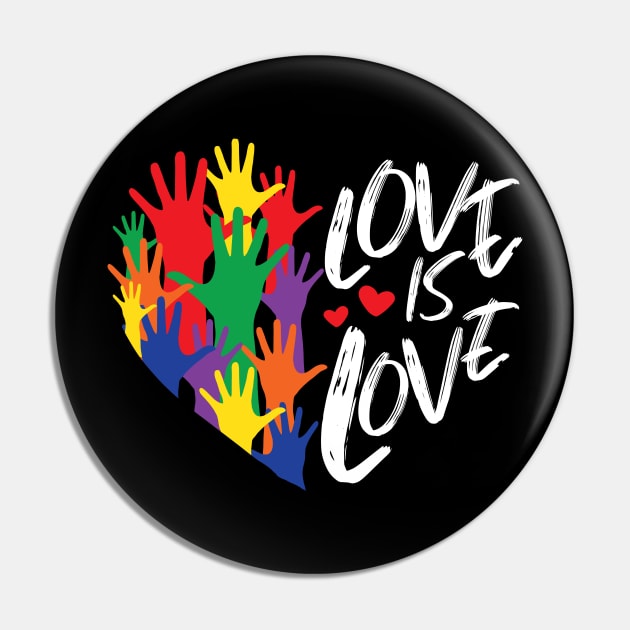 Love Is Love Rainbow Heart LGBT Pride Pin by Lones Eiless