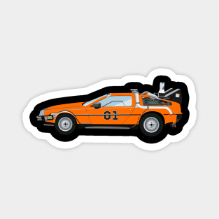 General Lee BTTF Delorean Magnet