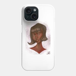 Cute Portrait of a Black Woman With a Bob Phone Case