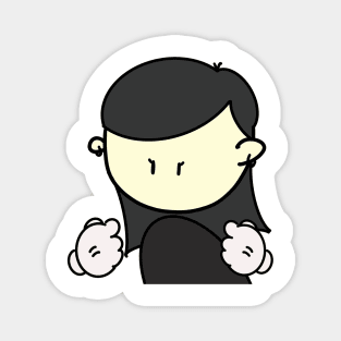 Minimal cartoon ordinary woman, plain cute design Magnet