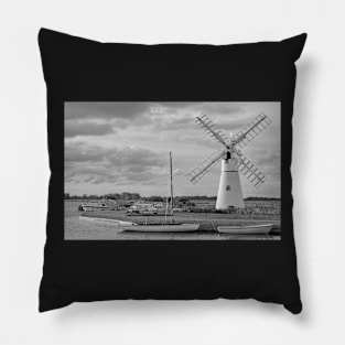 Thurne Mill on the riverbank of Thurne Mouth in the Norfolk Broads National Park Pillow