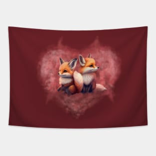 two cute fox Tapestry