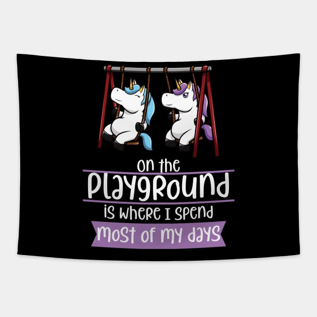 On The Playground Is Where I Spend Most Of My Days Tapestry by jkshirts