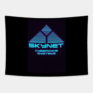 Terminator skynet 80s neon Tapestry