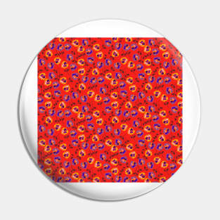 Red Floral Pattern Pin