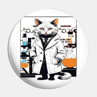 Dr. White Cat Pin