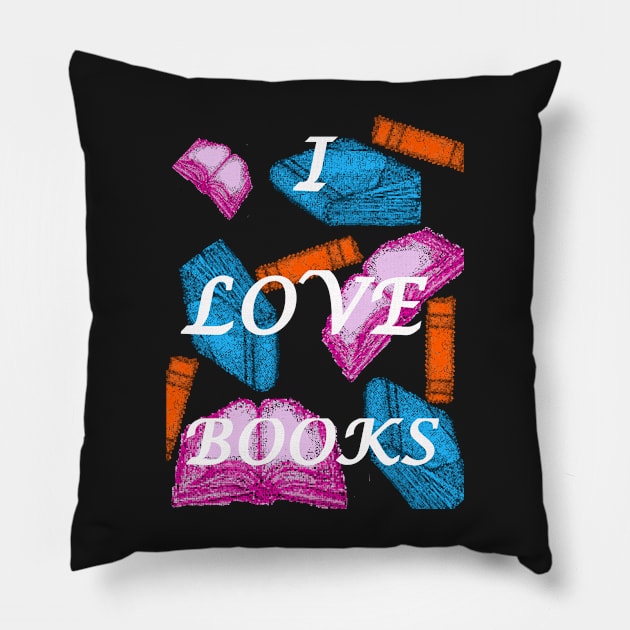 I love Books2 Pillow by Fireflies2344