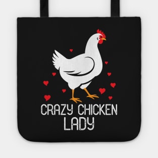 Crazy Chicken Lady With Hearts Tote