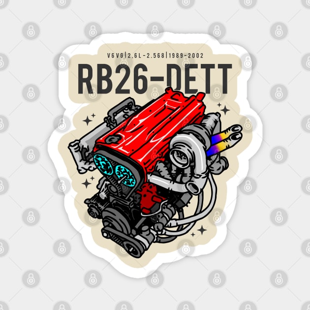 RB26 DETT SKYLINE Magnet by celengan