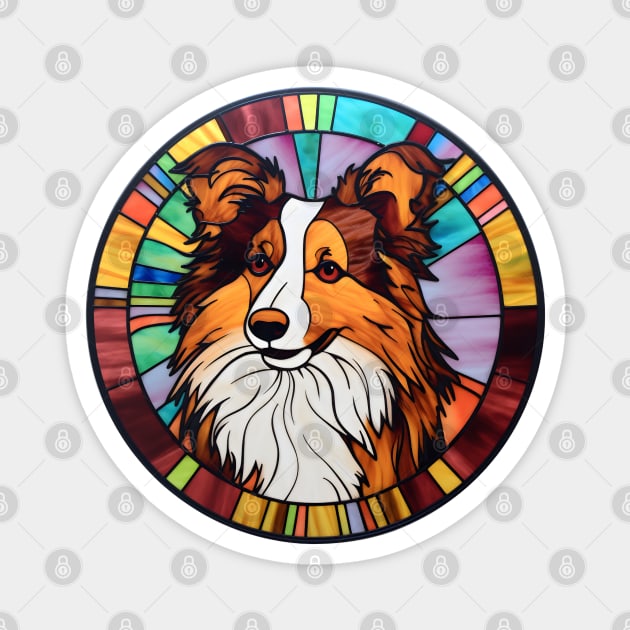 Stained Glass Sheltie Magnet by BrightC