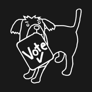 White Line Politics Cute Dog says Vote T-Shirt