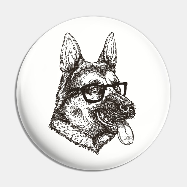 Smart German Shepherd Dog Pin by Dima Kruk