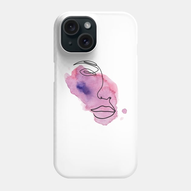 line art women face Phone Case by ZoyCreativity