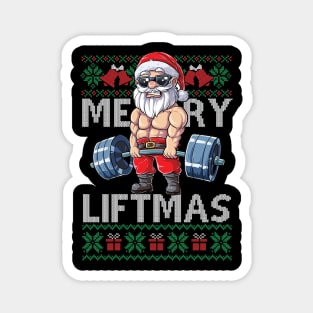 Merry Liftmas Christmas Xmas Fitmas Fitness Santa Holiday Gift Magnet