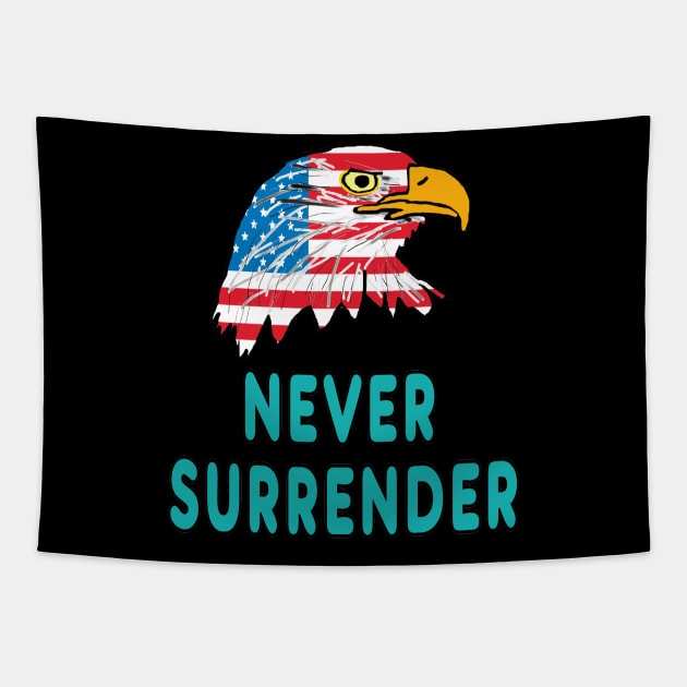 Never Surrender Tapestry by Mark Ewbie
