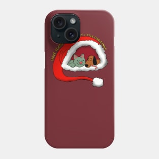 Merry Christmas puppy kitty Phone Case