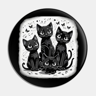 Lovely black cats Pin