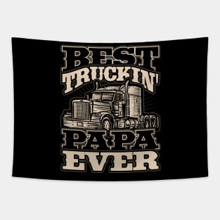 Best Truckin Papa Ever Trucker Driver Tapestry