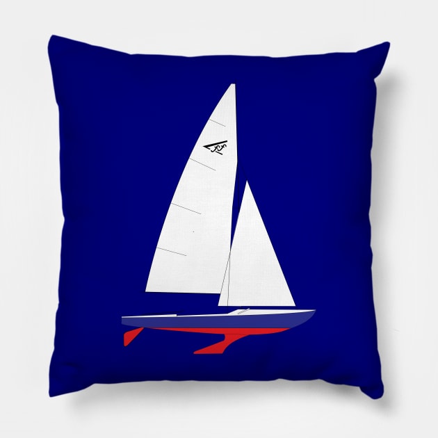 Flying Fifteen Sailboat Pillow by CHBB