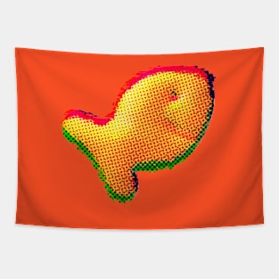 Goldfish Snack Glitch Tapestry