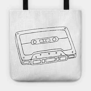 Cassette Tape Outline - Black Tote