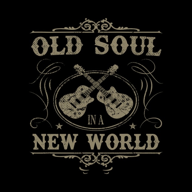 Old Soul in a New World Country Bluegrass Music Guitar Fan by dalioperm