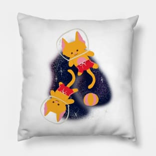 Cats Summer Space Swimming Vortex Pillow