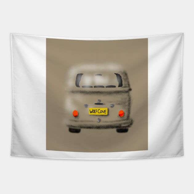 Shadow Camper (beige) Tapestry by Wolf Cove Creations