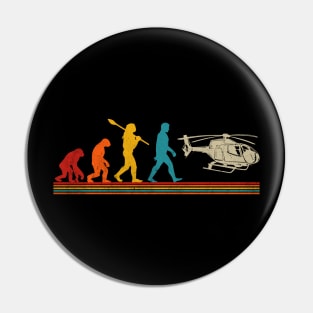 Funny Helicopter Evolution Retro Vintage Pin