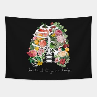 Be Kind To Your Body | White Text Tapestry