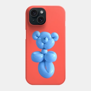 Blue teddy bear on red Phone Case