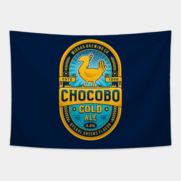 Chocobo Gold Beer Emblem Tapestry by Lagelantee