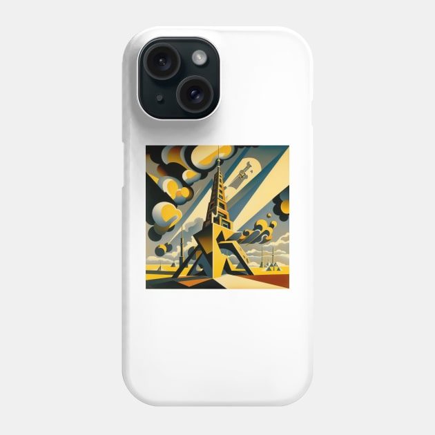 Eiffel Tower - Abstract Art Style Phone Case by ArtNouveauChic