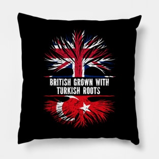 British Grown with Turkish Roots UK Flag England Britain Union Jack Pillow