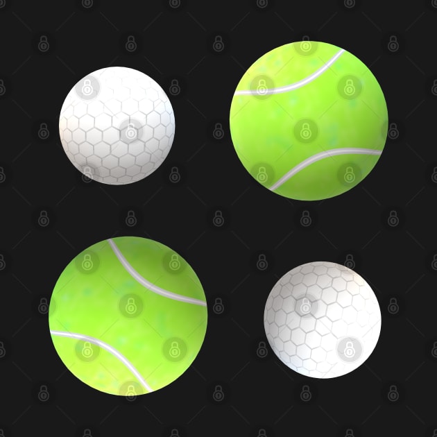 Tennis and Golf Balls for Sports Lovers by Art By LM Designs 