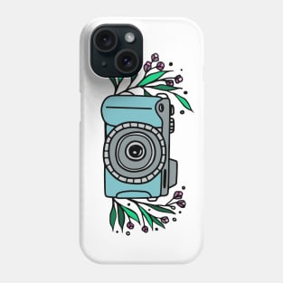 Whimsical camera with flowers Phone Case