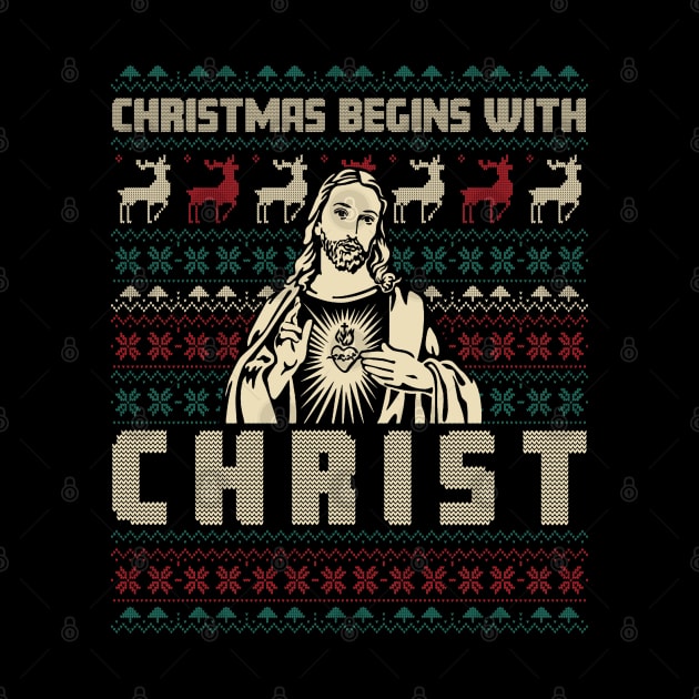 Christmas Begins With Christ Ugly Sweater Pattern by mia_me