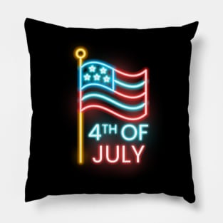 4th Of July Neon Pillow