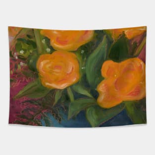 Orange Roses Tapestry