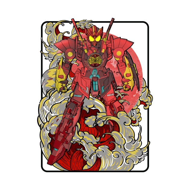 Red Hyper OOO Gundam by gblackid