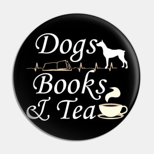 Dogs books & Tea Pin