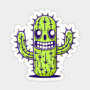 Creepy Cactus of cartoon Magnet