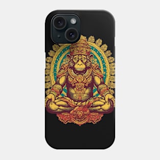 Ape - Monkey King - Guardian - Meditation - neg Phone Case