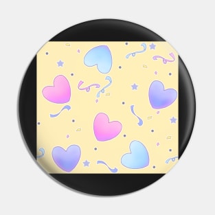 Fairy Kei Hearts on Butter Yellow Pin