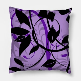 Simplistic with Tribal Shadows and Black Leaves Pillow