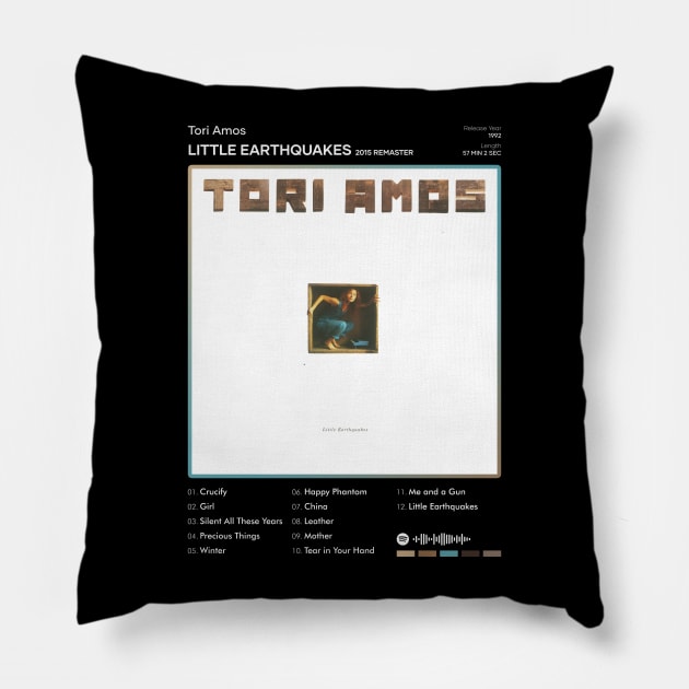 Tori Amos - Little Earthquakes Tracklist Album Pillow by 80sRetro