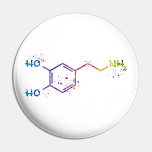 Dopamine Molecule Watercolor Pin